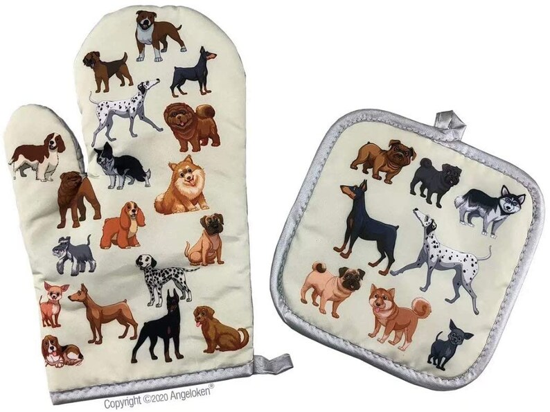 Dog Oven Mitts Mitts Funny Dog Extreme Heat Resistant Soft Etsy