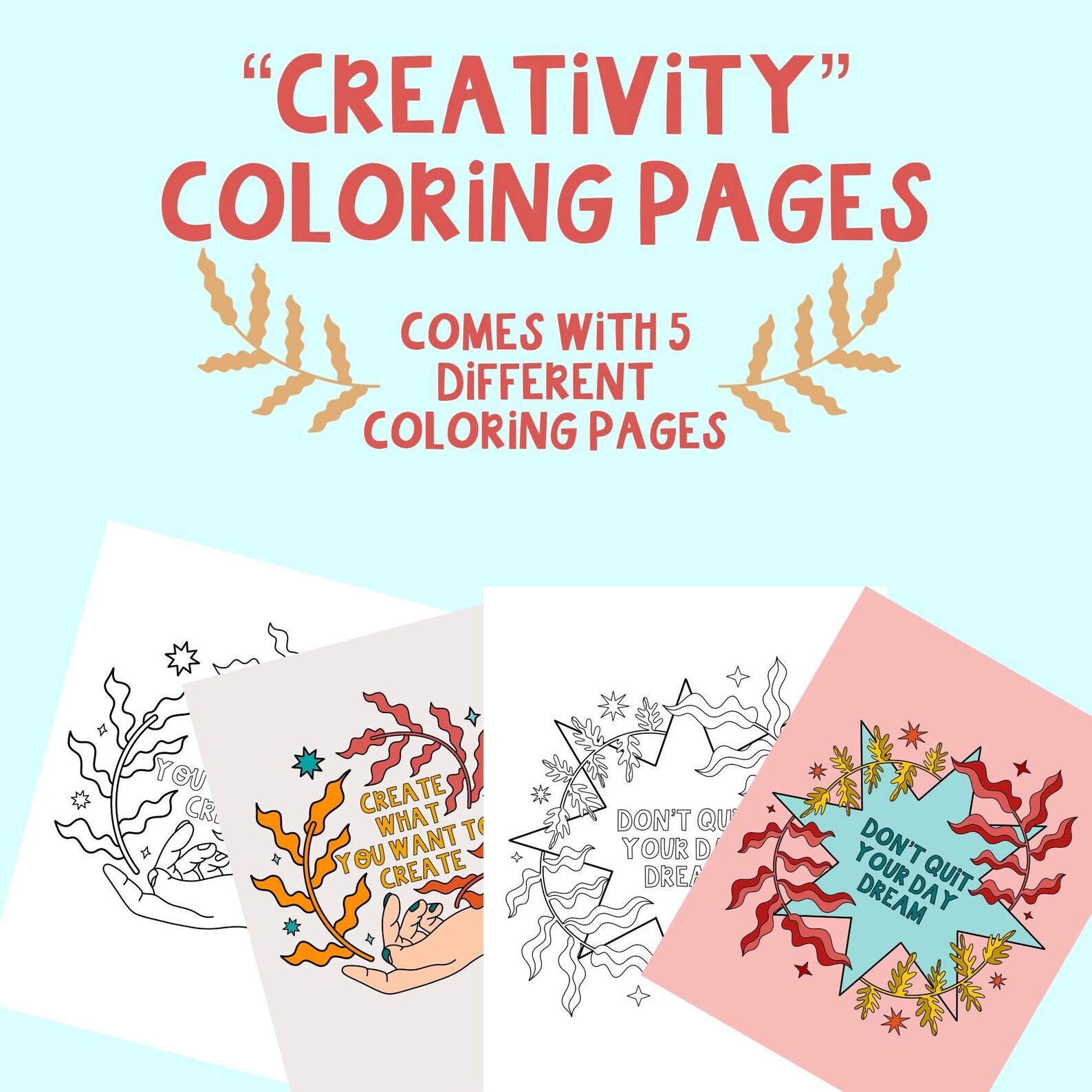 Creativity Coloring Pages | Etsy