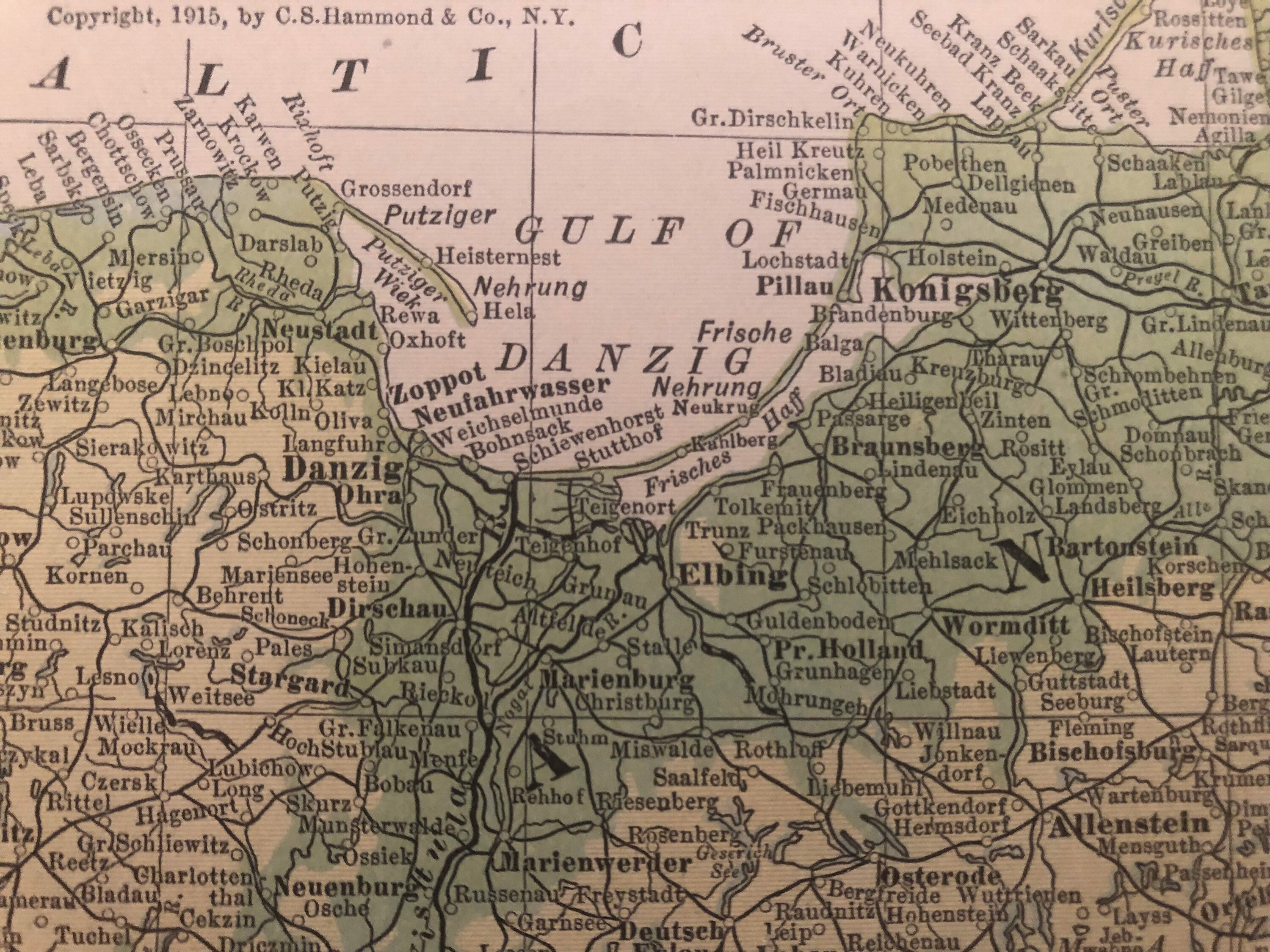 Antique Poland and Russogerman Frontier Map 1915 Full Etsy