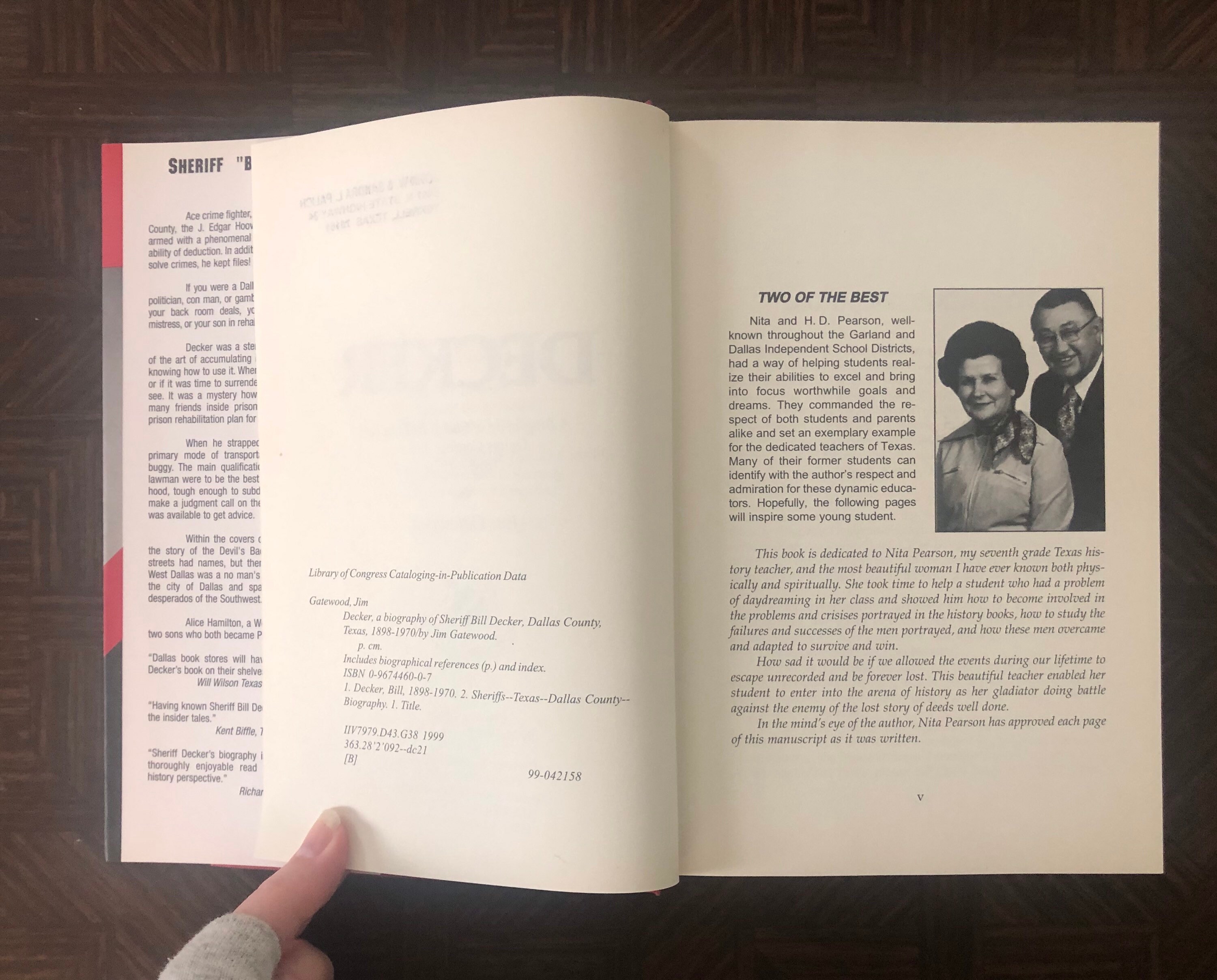 Decker A Biography of Sheriff Bill Decker of Dallas County by Jim