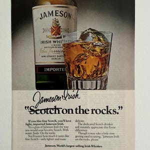 Jameson Irish Whiskey | 1980s | Vintage Liquor and Beer Ads | Vintage Advertisem