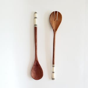 OLIVE WOOD SERVING Utensils, Use In Place Of Regular Salad Tongs For Serving Salad, Vegetables, And Appetizers