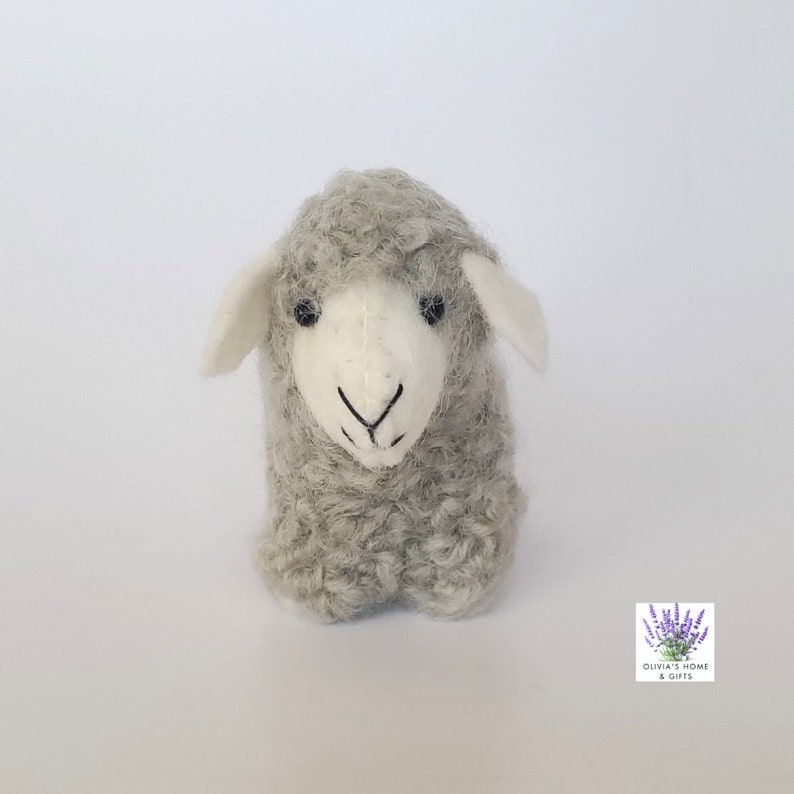 Handmade Sheep Wool Felt Lamb Ornament With String Attached For Hanging image 7