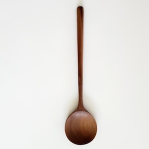 Handmade Walnut Cooking Spoon – Round Wooden Kitchen Utensil, Rustic & Eco-Friendly