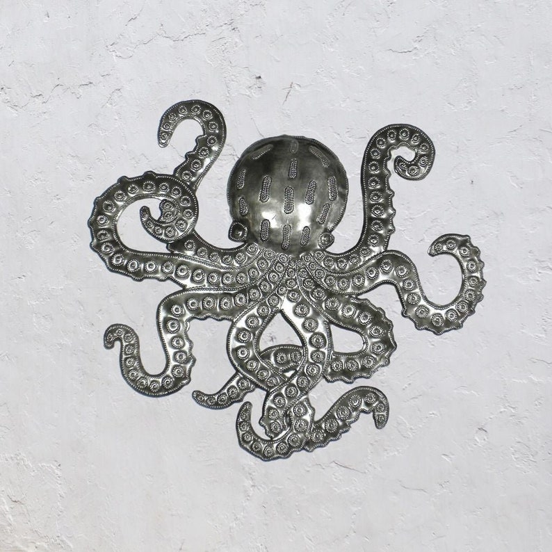 Beach Metal Wall Art Octopus Indoor & Outdoor Wall Decor Etsy