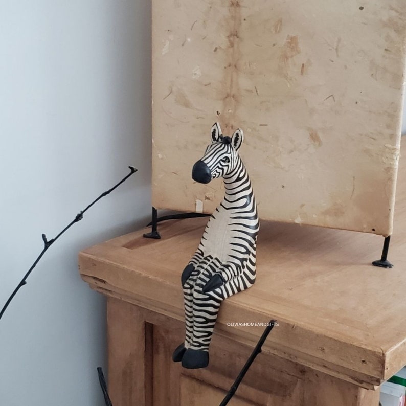 Shelf Décor Sitting Zebra for Nursery shelf Sitter Etsy