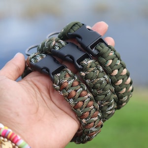 Paracord camo dog collar, heavy duty dog collar, macrame dog collar, funny dog collar, strong boy collar,weave small and medium breed collar