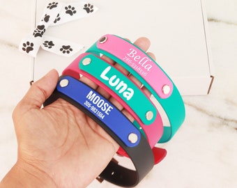 Custom Biothane® dog collar, vegan leather dog collar, necklace with name, waterproof dog collar,cute dog collar, girly durable heavy duty