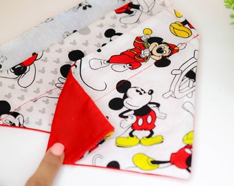 Custom Mickey pet bandana over the collar, disney pet clothes,embroider dog bandana, disney dog bandana,cat bandana,reversible dog bandana