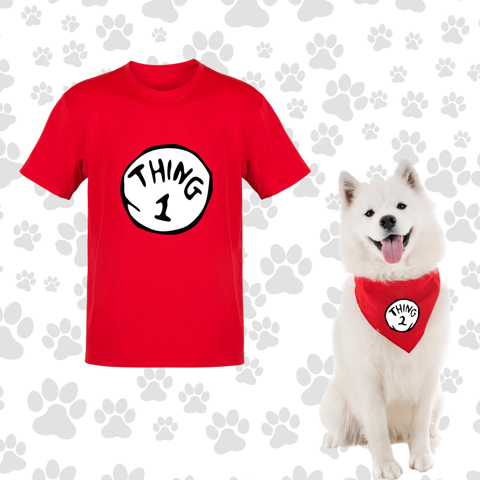 Dog and Owner Matching Shirt Thing 1 Thing 2 Funny Dog Etsy
