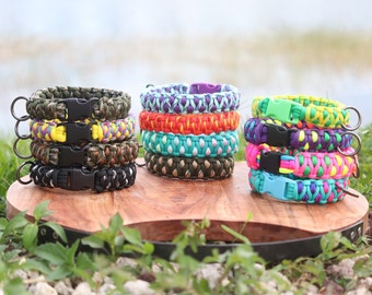 Paracord dog collar, heavy duty dog collar, macrame girly dog collar, cute dog collar, strong boy collar,weave small and medium breed collar