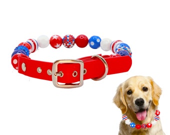 4th of July beaded dog collar, patriotic waterproof dog collar,independence day,american cute dog collar,star and stripes,fancy cat necklace