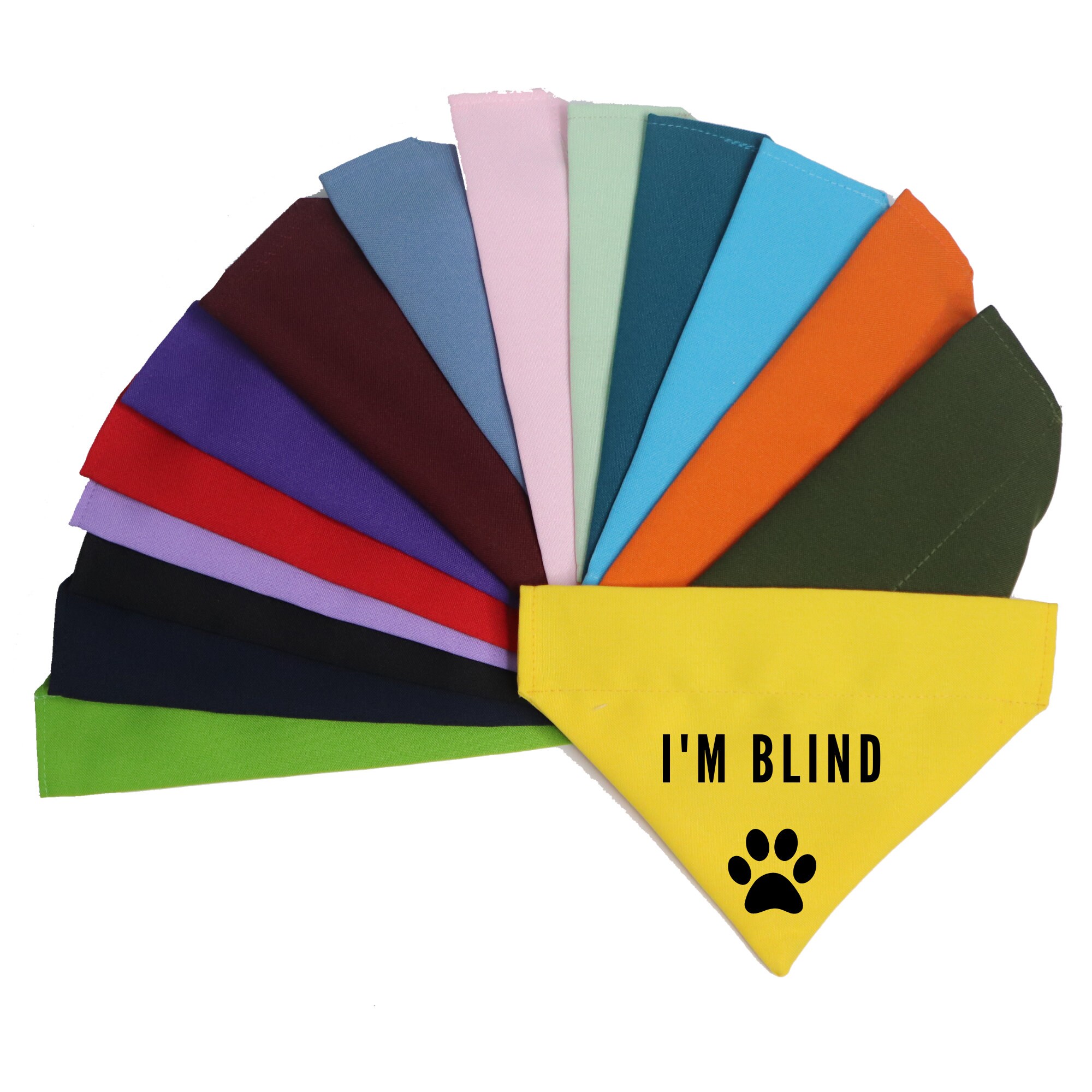 Discover Custom text dog bandana over the collar, business text dog or cat bandana, funny scarf, personalized dog grooming, solid color dog bandana