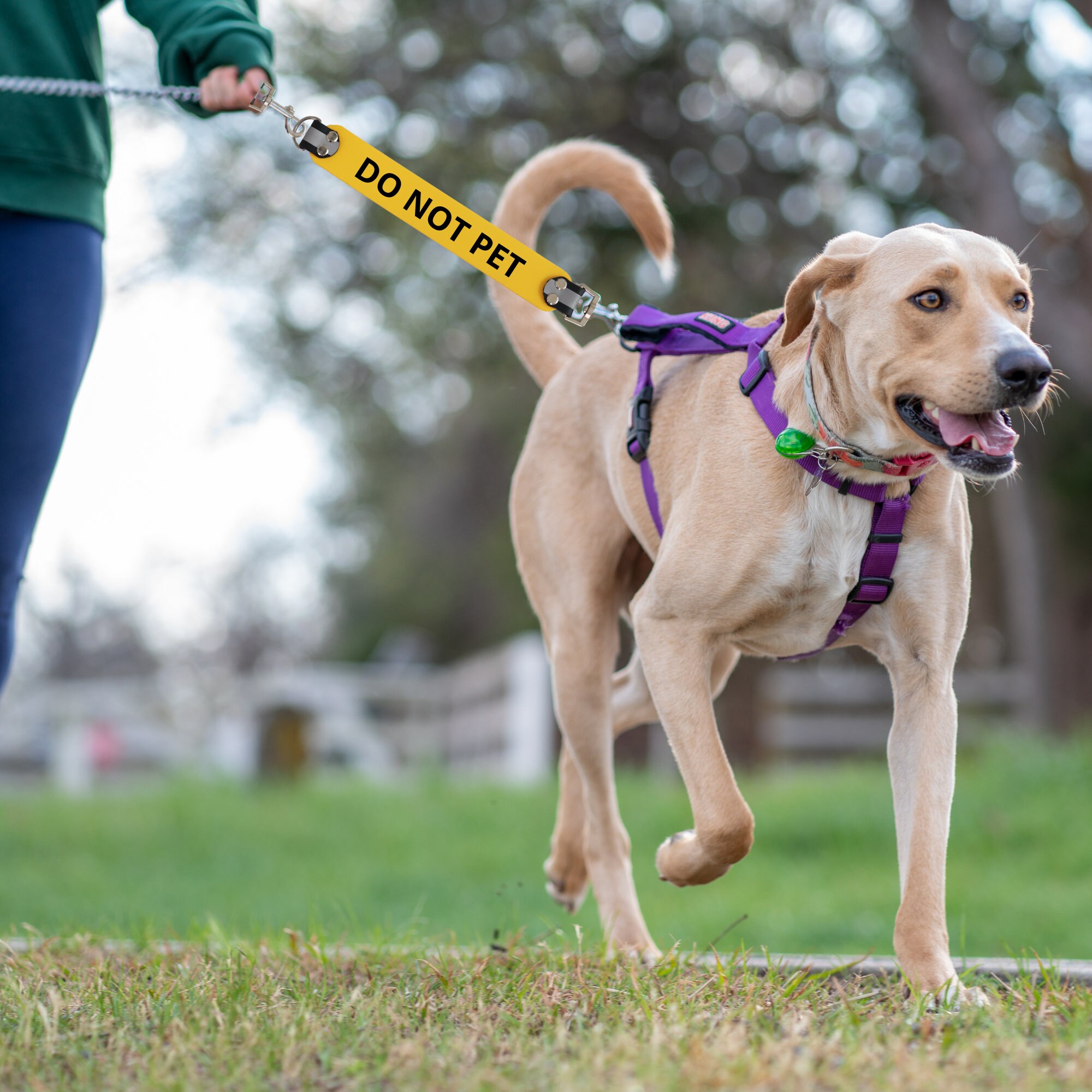 Custom Leash Wrap, double sided warning sign,durable dog leash sleeve,vegan leather Biothane®,heavy duty waterproof,medical condition talker