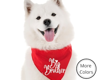 Bandana para cachorro irmão mais velho, bandana para cachorro com anúncio de gravidez, bandana para cachorro reveladora de gênero sobre a coleira, anúncio de bebê, novo bebê está chegando,