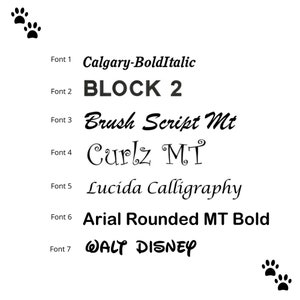 May include: A visual guide to different fonts, including Calgary-BoldItalic, BLOCK 2, Brush Script Mt, Curlz MT, Lucida Calligraphy, Arial Rounded MT Bold, and WALT DISNEY.