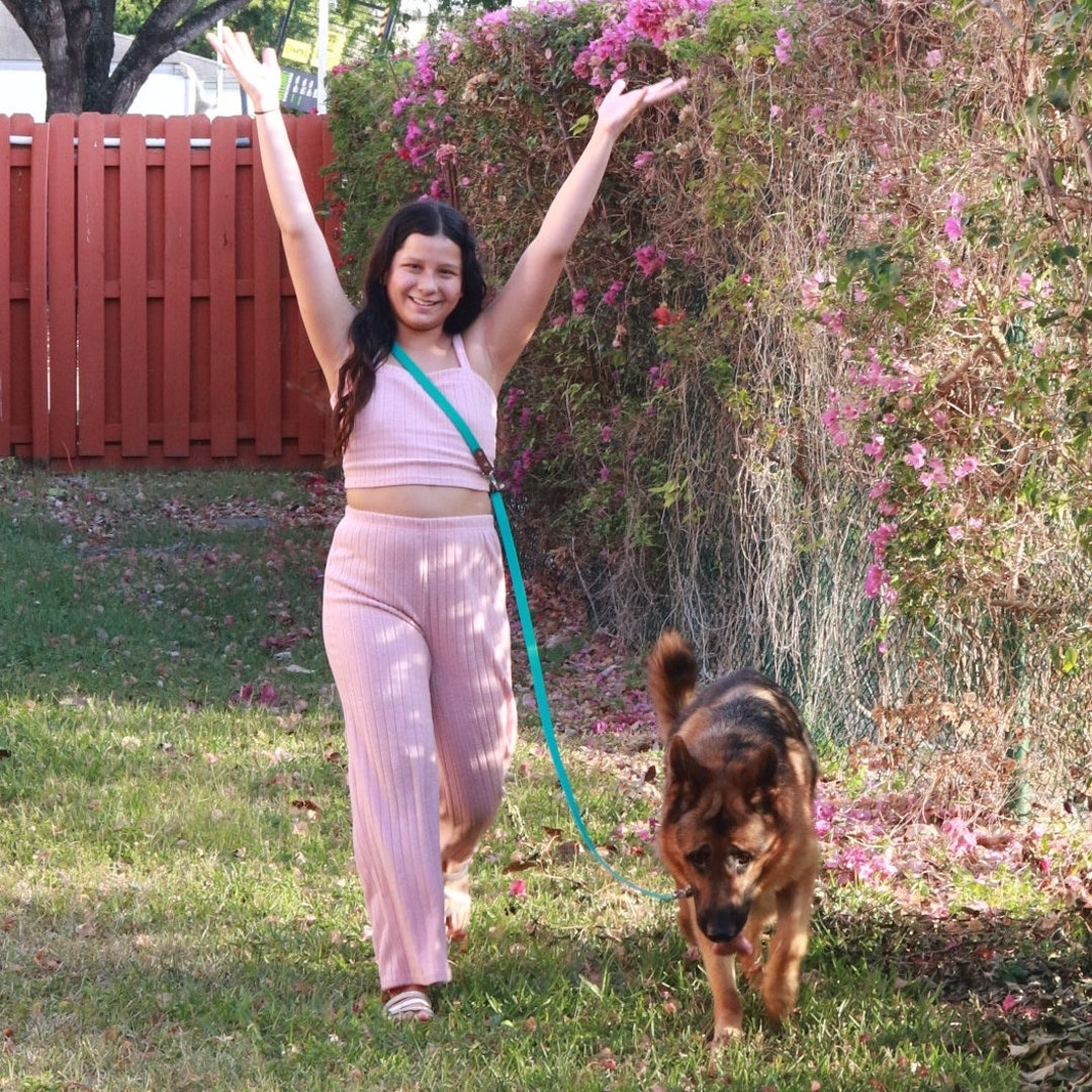 Hands Free Biothane® Leash, Adjustable Cross Body Dog Leash, 3/4