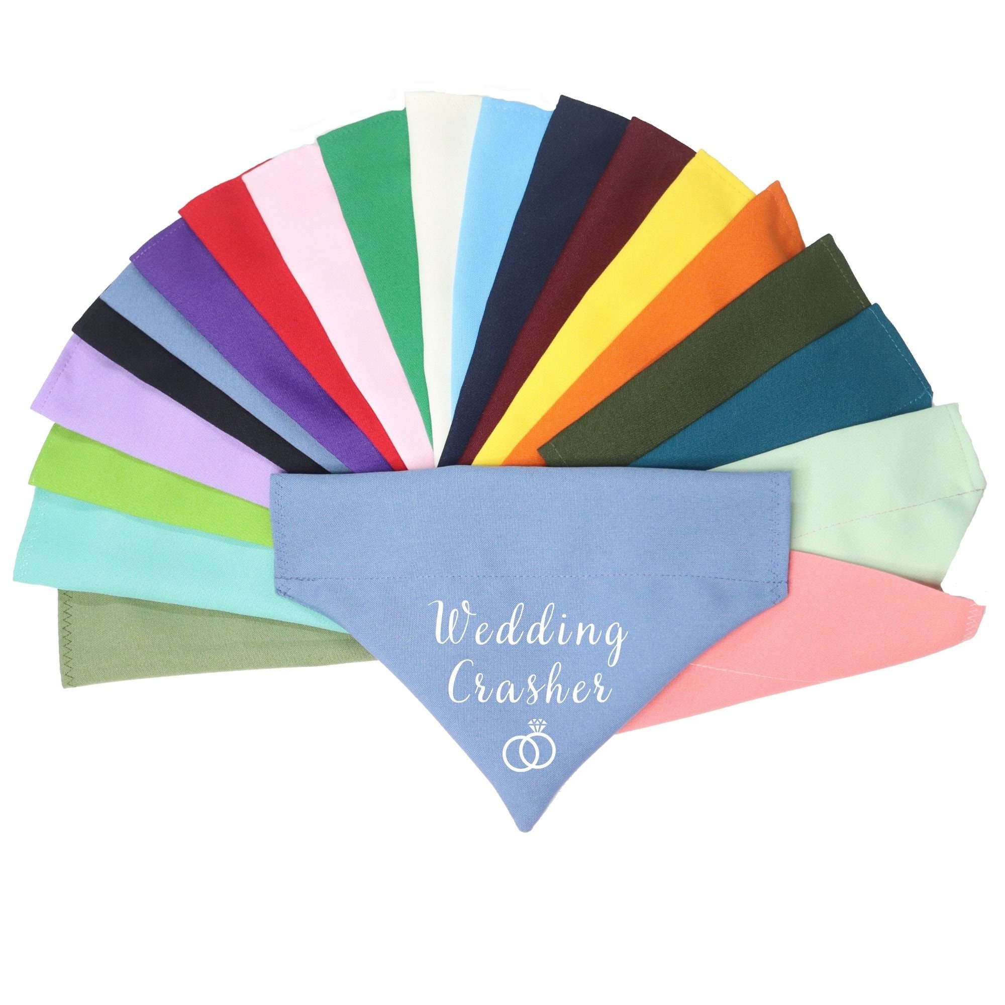 Custom wedding crasher dog bandana over the collar, best dog bandana, doggy of honor bandana, ring security, groom name dog or cat bandana