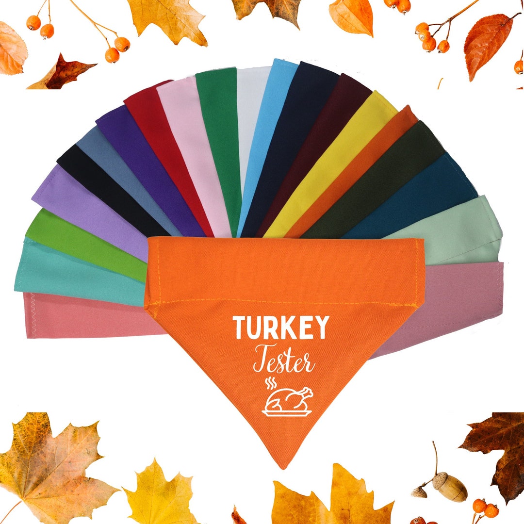 Thanksgiving Dog Bandana Over the Collar, Fall Dog Bandana, Turkey Dog