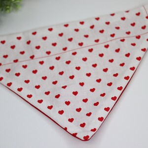 Personalized red hearts dog bandana, over the collar, dog mom gift, embroidered dog bandana, reversible pet bandana, mothers day pet gift