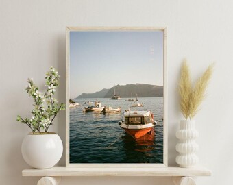 Digital Print of Santorini Greece | Digital Photography Print | Ammoudi Bay | Aesthetic Greece Photograph | Instant Download | Film Photo