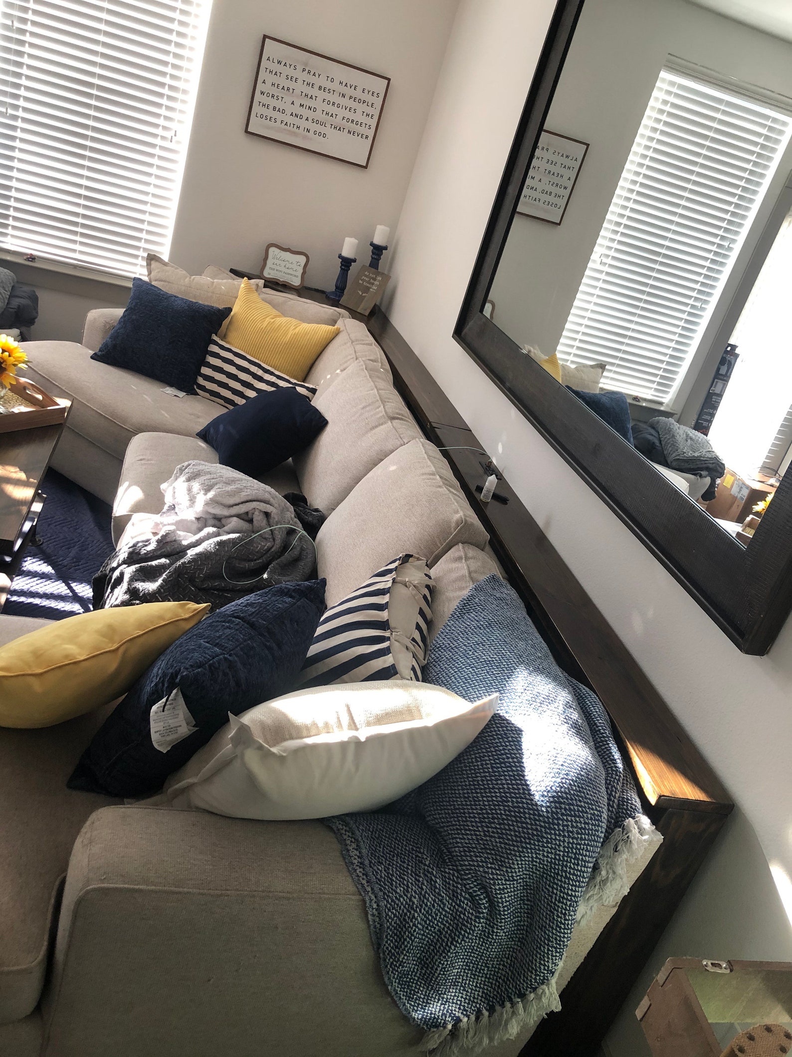 Modern Rustic Industrial Pipe Sofa Table custom made Etsy