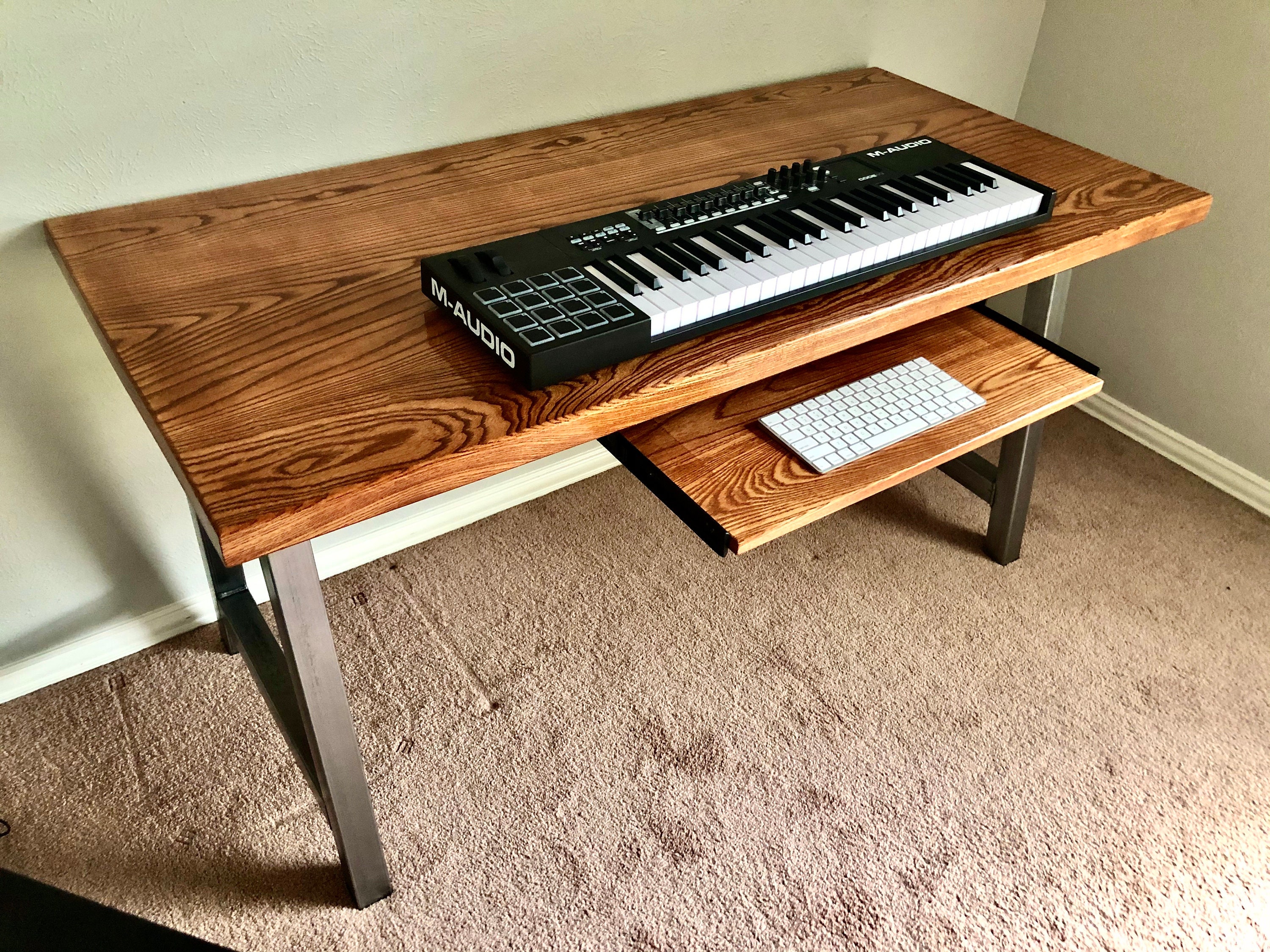 Solid Ash wood Custom Studio Desk (optional additions available)