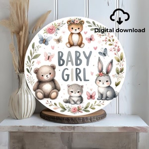 Welcome Baby Girl Png, Baby Girl Birth Announcement Png, Baby Girl Png Pack, Baby Girl Png, Its A Girl Sign For Wreath Its A Girl Watercolor