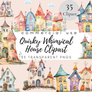 Clipart de casa peculiar, clipart Casas peculiares, clipart de casa caprichosa, clipart de casa de bonecas, clipart de casa nova, clipart de casa pastel