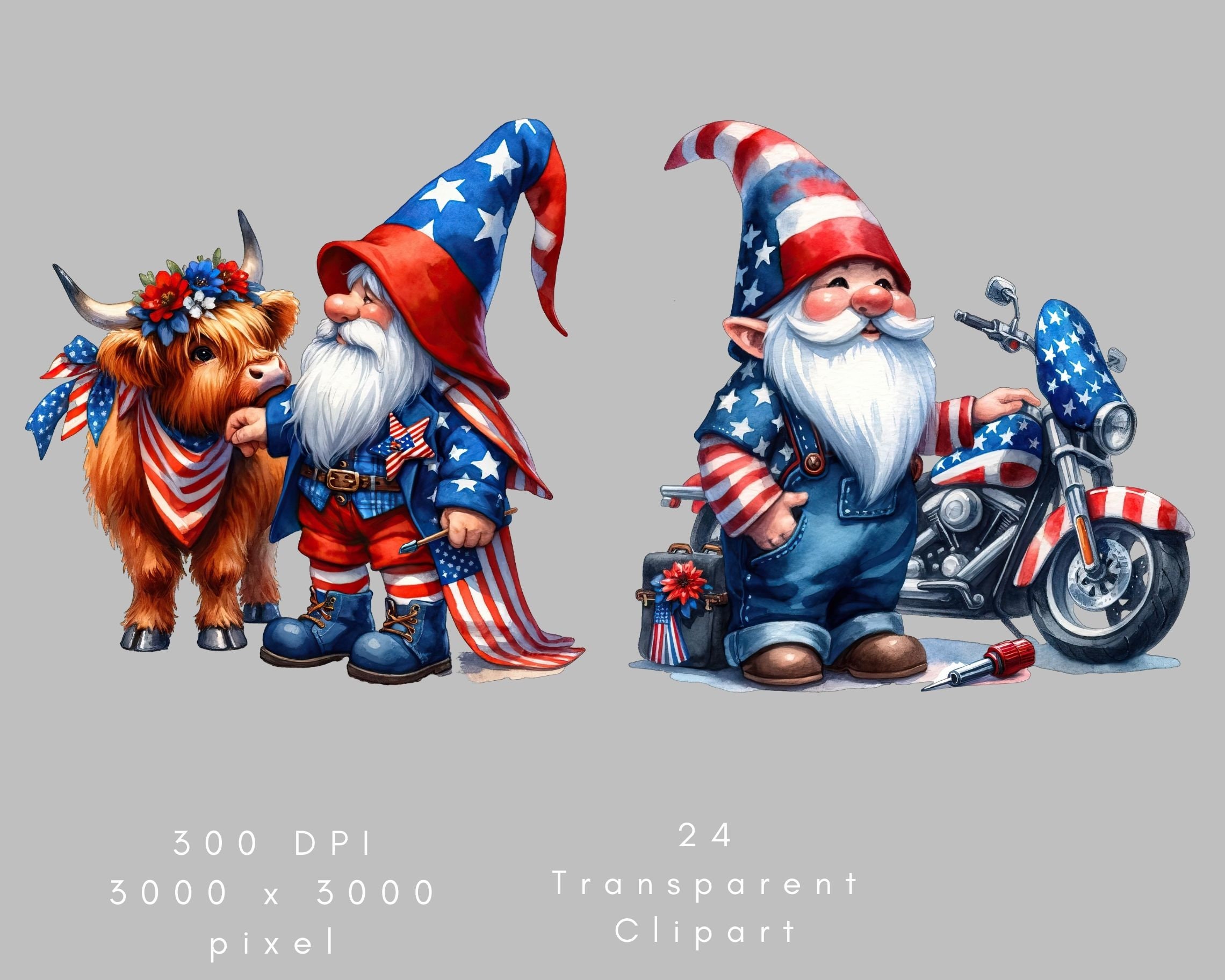 Patriotic Gnome Png, Memorial Day Gnome Png, Fourth of July Gnome PNG ...