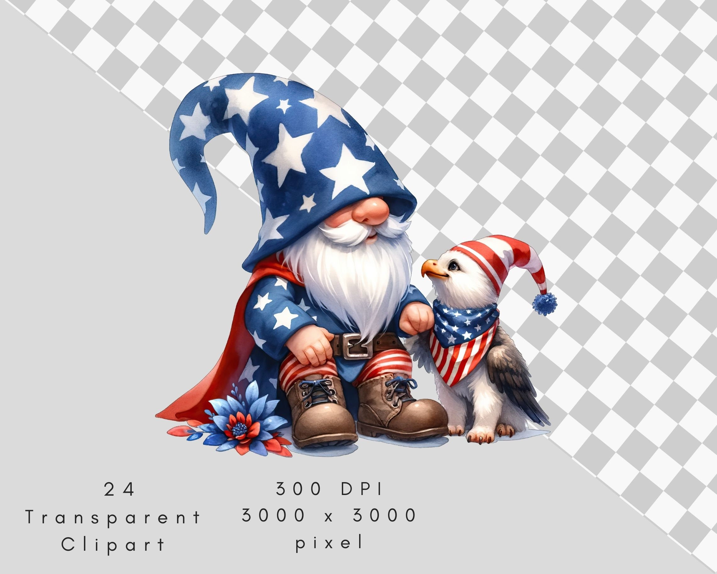 Patriotic Gnome Png, Memorial Day Gnome Png, Fourth of July Gnome PNG ...