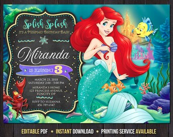 Little Mermaid Invitation Etsy