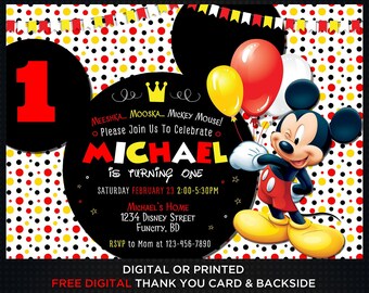 Mickey Mouse Invitation Instant Download Etsy