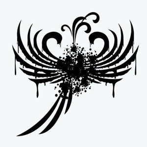 Svg Phoenix grunge tache, éclaboussures de peinture en détresse, saignements svg Phoenix oiseau silhouette ailes svg hausse svg