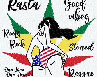 One Love Rasta SVG: Good Vibes, Weed, Reggae (SVG & PNG)