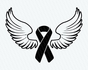 Awareness Ribbon Wings SVG, Hope Survivor File (SVG & PNG)