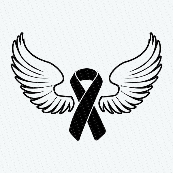 Awareness Ribbon svg Wings svg Cancer Ribbon SVG Survivor Svg Breast Cancer SVG Hope svg AIDS awareness ribbon svg