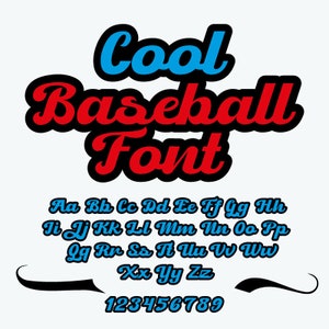 Baseball Font Svg Cool font svg Baseball Svg Cutting File Cricut Tais svg Baseball Script svg