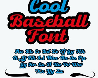 Baseball Font SVG, Cool Script Cutting File