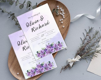 Elegant Wedding Invitation Template Set, Minimalist Wedding Bundle Canva, Wedding Invite Suite With QR Code RSVP, Printable Wedding Invite