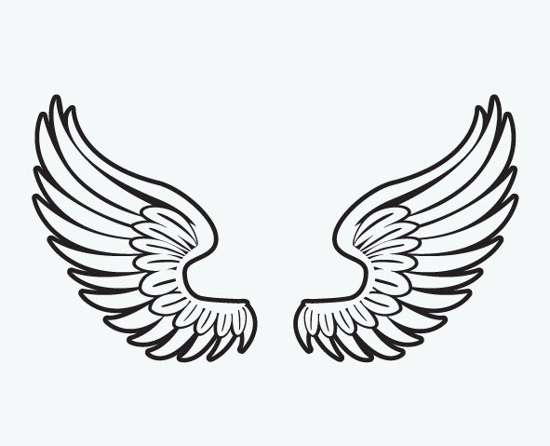 Wings SVG Angel Wings Heaven Flying Feather Wings Cut File Memorial Svg