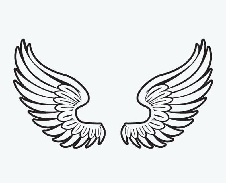 Wings SVG Angel Wings Heaven Flying Feather Wings Cut File Memorial Svg
