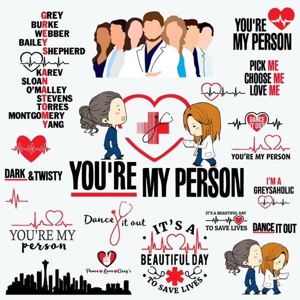 You are my person svg Hospital svg Save lives svg Cutting files Cricut svg Girls SVG Memorial Cut files svg It's a Beautiful Day svg