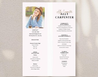 Resume Template Canva with Cover Letter, 1 Page Cv Template Canva + 2 page resume for Canva, Minimalist Resume Professional Cv with photo