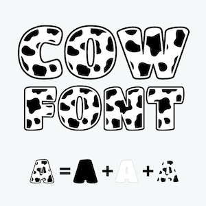 Fuente de vaca Svg Alfabeto de vaca SVG Letras y números de vaca SVG Vaca SVG Huella de vaca SVG Piel de vaca SVG Zoológico SVG Cricut Dálmata SVG