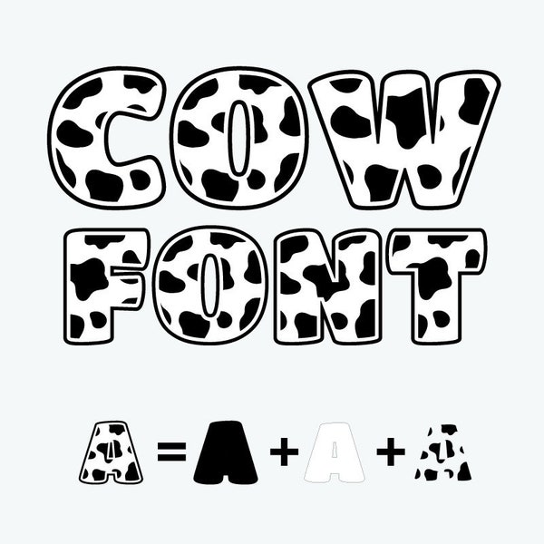 Cow Font Svg Cow Alphabet svg Cow letters & Numbers svg Cow svg Cow print svg Cow skin svg Zoo svg Cricut Dalmatian svg