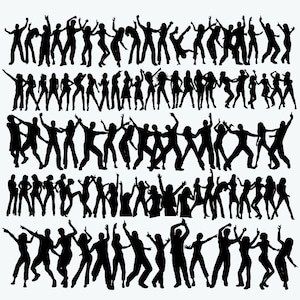 Dancing People Svg Party Crowd svg silhouette Cheering crowd svg Night Club svg party svg Crowd Party Silhouette Friends SVG Dance Disco