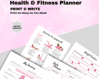 Fitness Planner Printable | Weight Loss Journal | Food & Calorie Tracker | Adhd Fitness Journey | Weekly Exercise Log | PDF | Boho