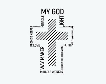 Waymaker Cross SVG | Christian Shirt Cut Files (SVG & PNG)
