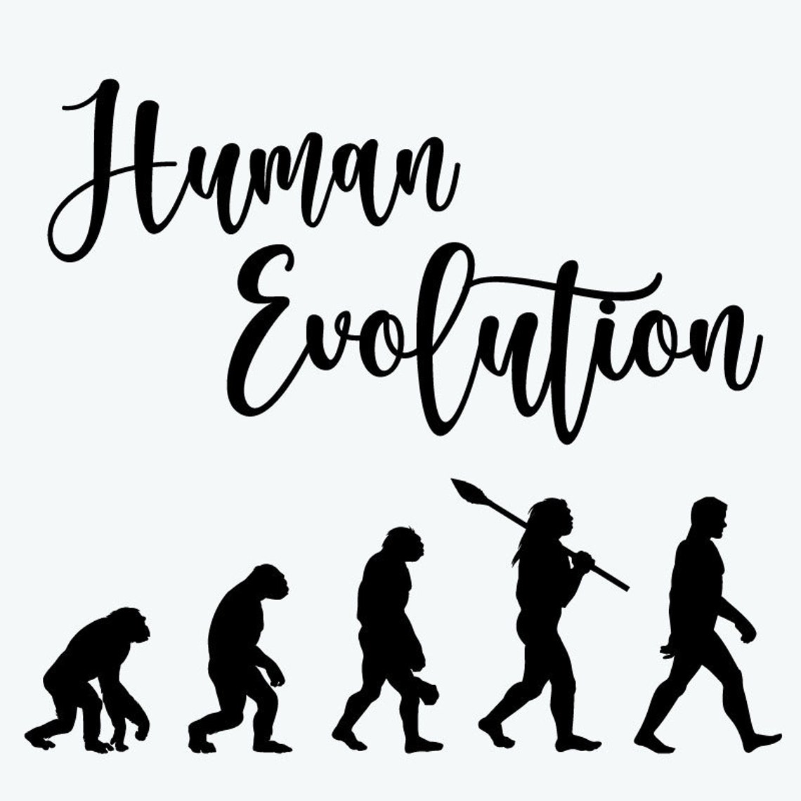 Human Evolution Silhouette SVG, Mankind Clipart (SVG & PNG) - Etsy